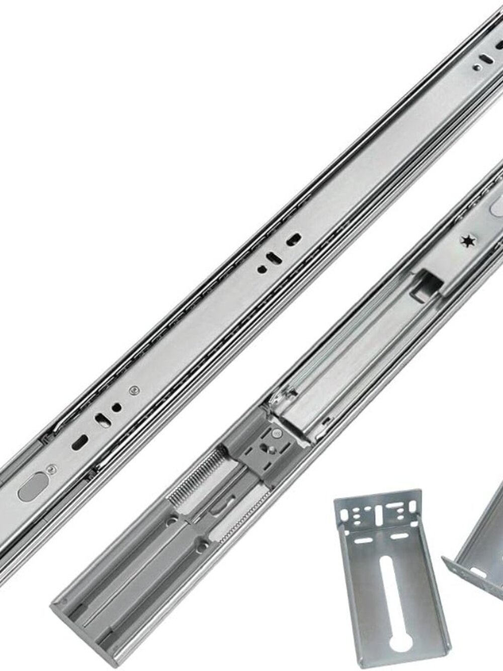 LONTAN 1 Pair Side Mount Heavy Duty Drawer Glides 22 inch Soft Close Drawer